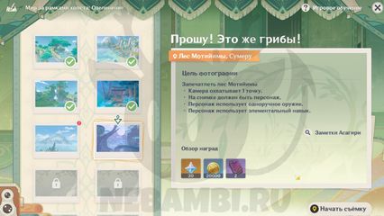 Мир за рамками холста Озеленение 3 день Прошу Это же грибы Genshin Impact геншин импакт