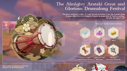 The Almighty Arataki Great and Glorious Drumalong Festival событие обновления 2.7 геншин импакт genshin impact